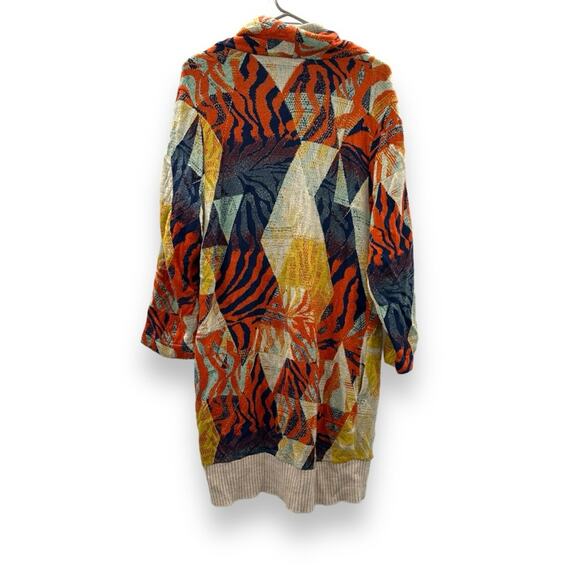 RTR Aldo Martins Naeba Geometric Multicolor Patchwork‎ Long Sleeve Cardigan Sz 2 - Picture 5 of 13